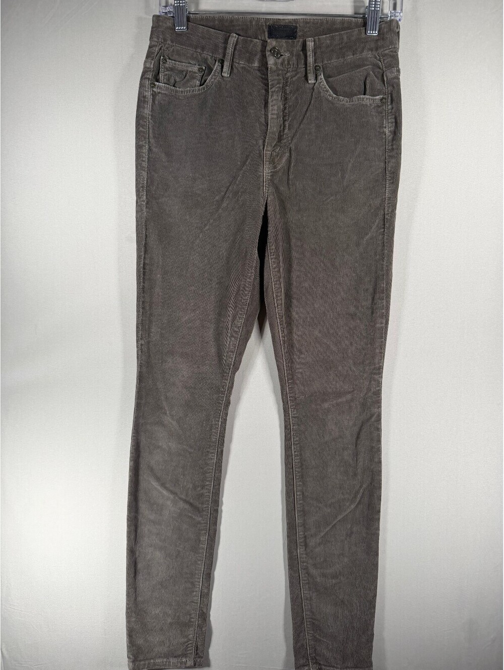 Mother Corduroy High Waist Looker Skinny Pants in Forrest Green Size 26